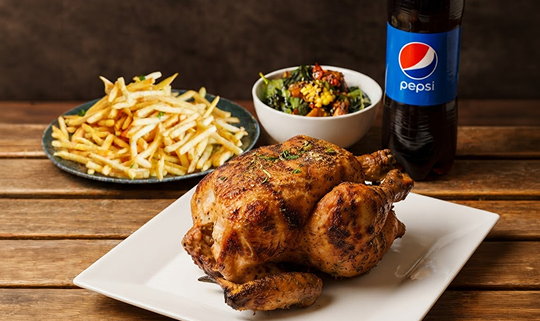Chicken, chips, salad and drink family combo